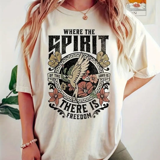 Freedom Vintage Flower 2 Corinthians 3:17 | T-shirt