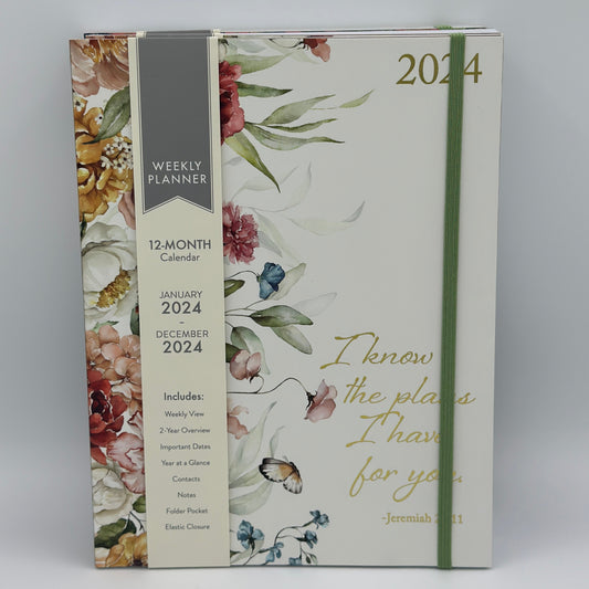 Scripture Floral Colorful - 12-Month Quarter-bound Hardcover Daily Planner for Women