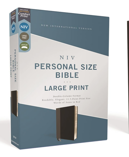 NIV, Personal Size Bible, Large Print, Leathersoft, Black, Red Letter, Comfort Print