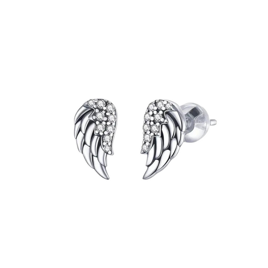 Psalms 91 Wings-shaped stud earrings - 925 Silver